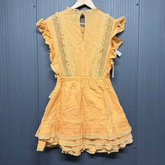 Aritzia Sunday Best Harriet Ruffled Peach Apricot Orange Mini Dress Size 6 NWT - Picture 9 of 11